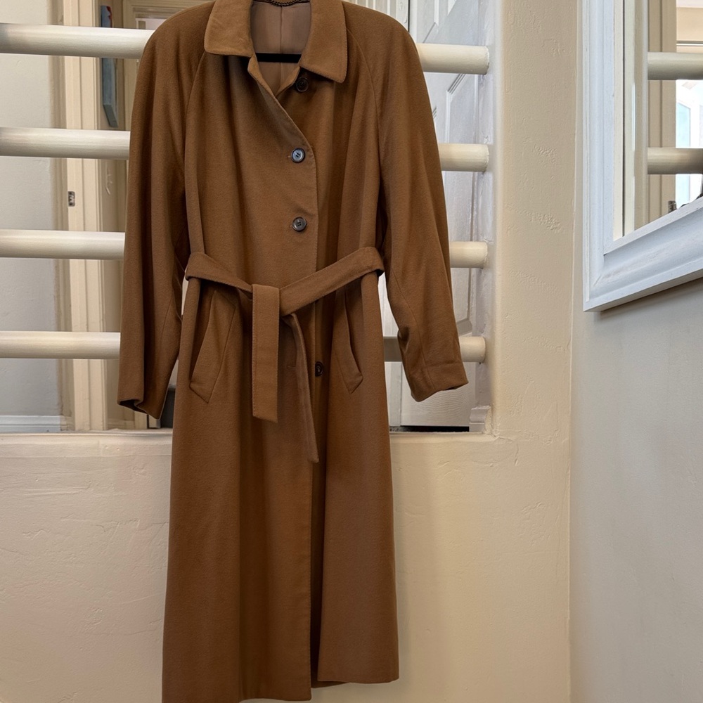 Belvest Classic Tobacco Cashmere Women's Trench Coat